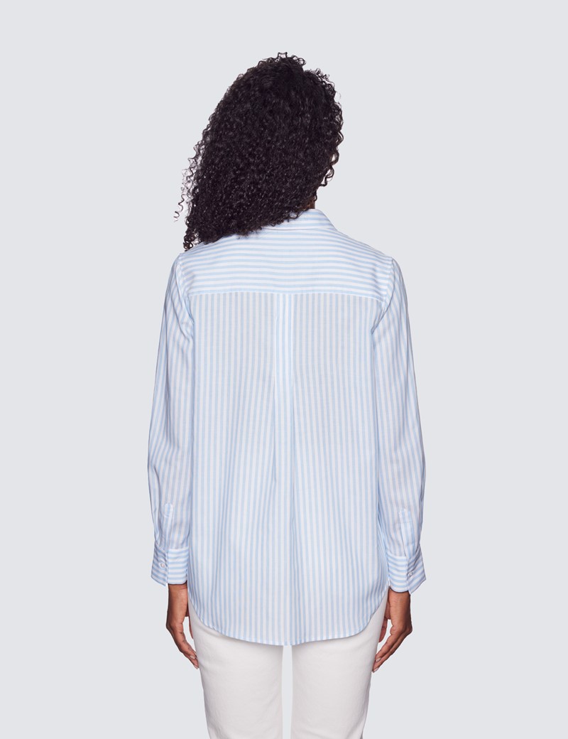 Women's Blue \u0026 White Wide Stripe 