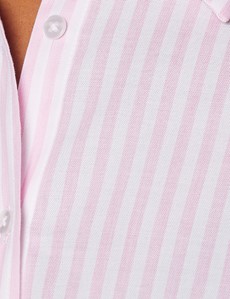 Boyfriend Bluse – Relaxed Fit – Oversized Style – Baumwolle – rosa weiß gestreift