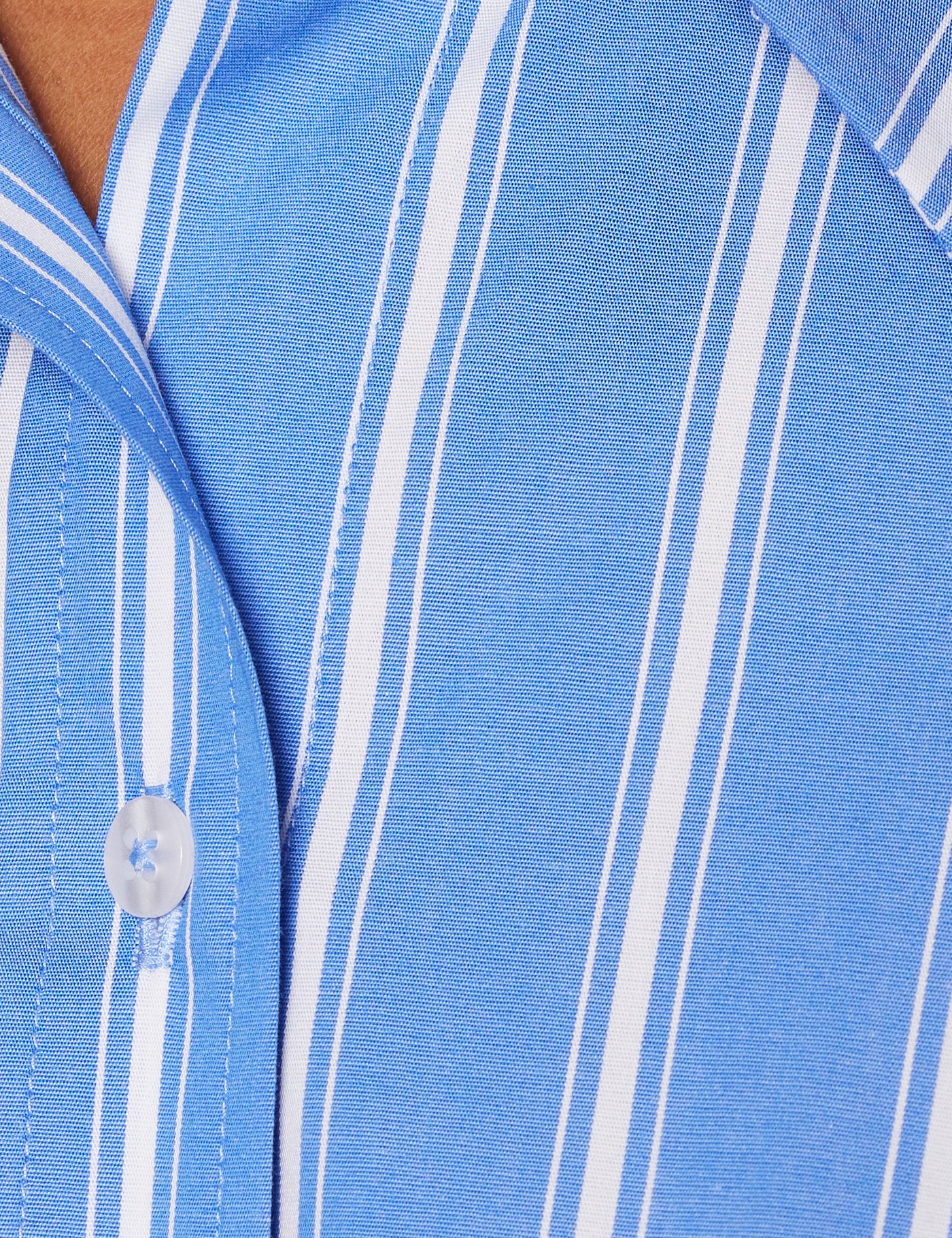 Women's Blue & White Bi-Colour Stripe Oversized Relaxed Fit Shirt ...