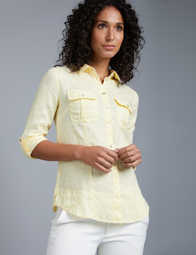 Women's Primrose Relaxed Fit Linen Shirt | Hawes & Curtis