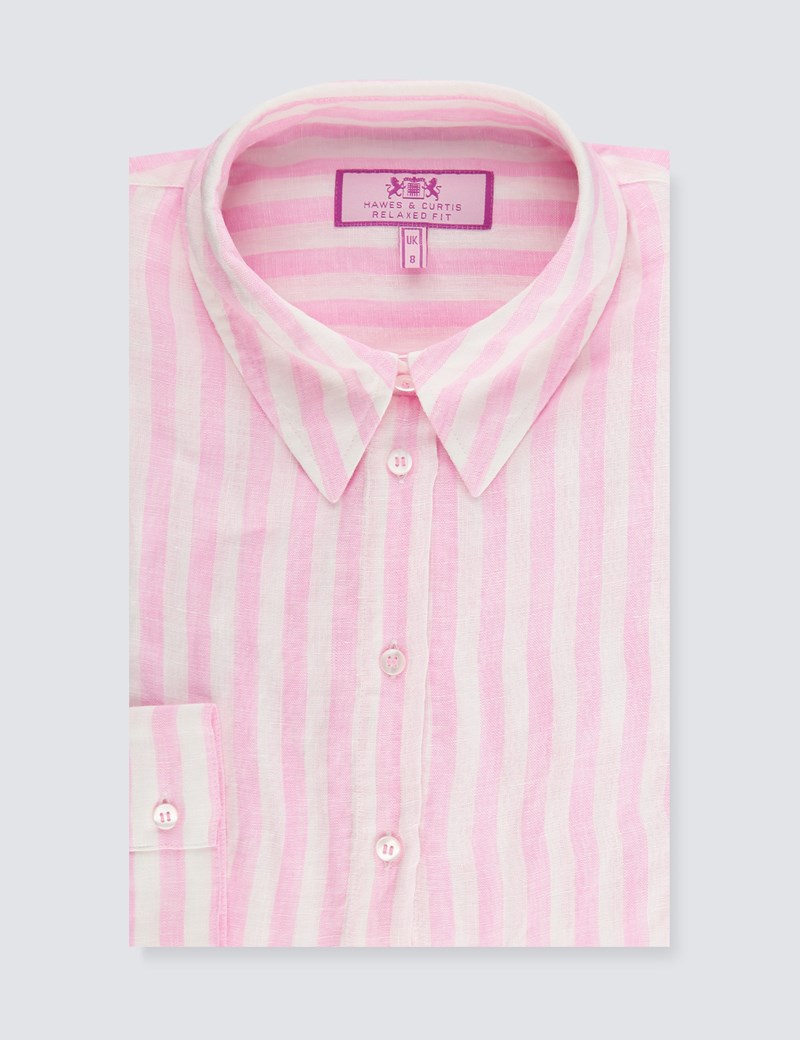 pink white stripe shirt