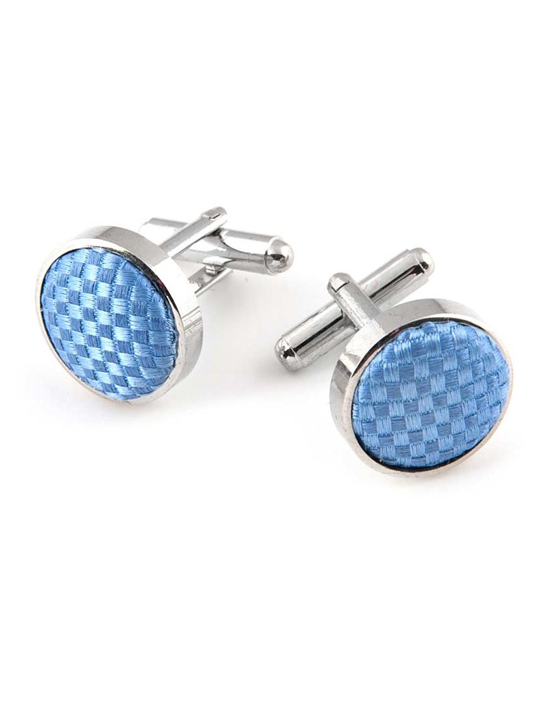 Men's Light Blue Cufflink 100 Silk Hawes & Curtis
