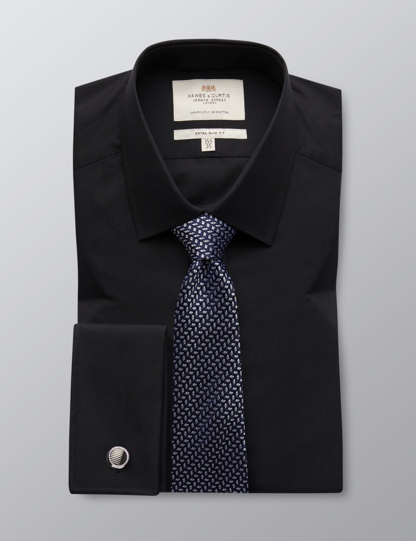 & Extra Slim Fit Poplin Non Iron Shirt 17" collar 37" sleeve
