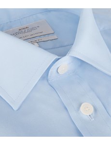 Men's Formal Blue Poplin Extra Slim Fit Shirt - Double Cuff - Easy Iron