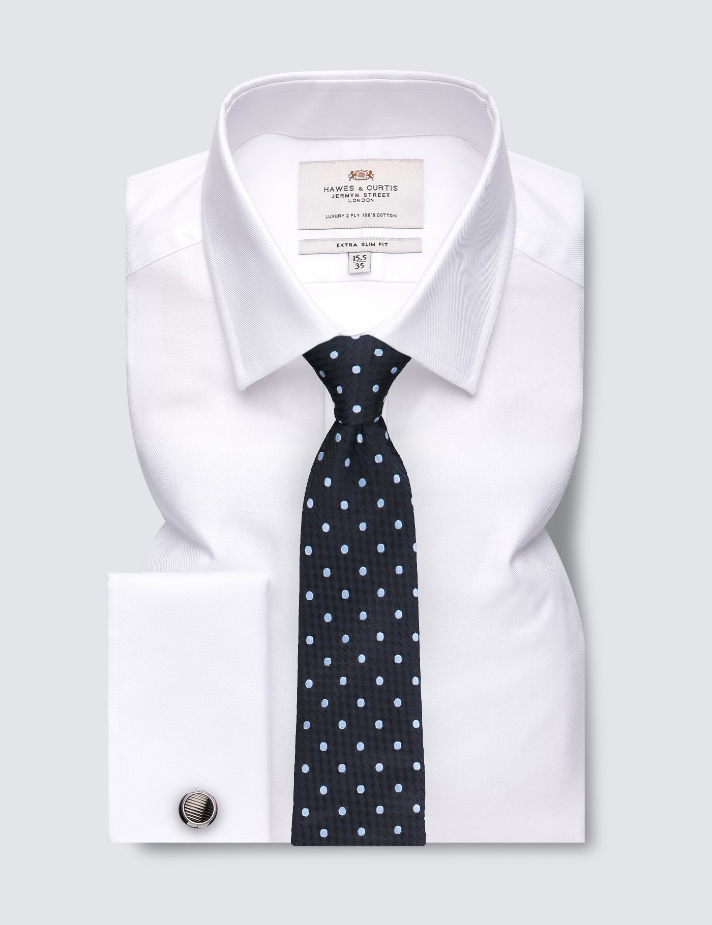 Men's Formal White Twill Extra Slim Fit Shirt With Semi Cutaway Collar ...