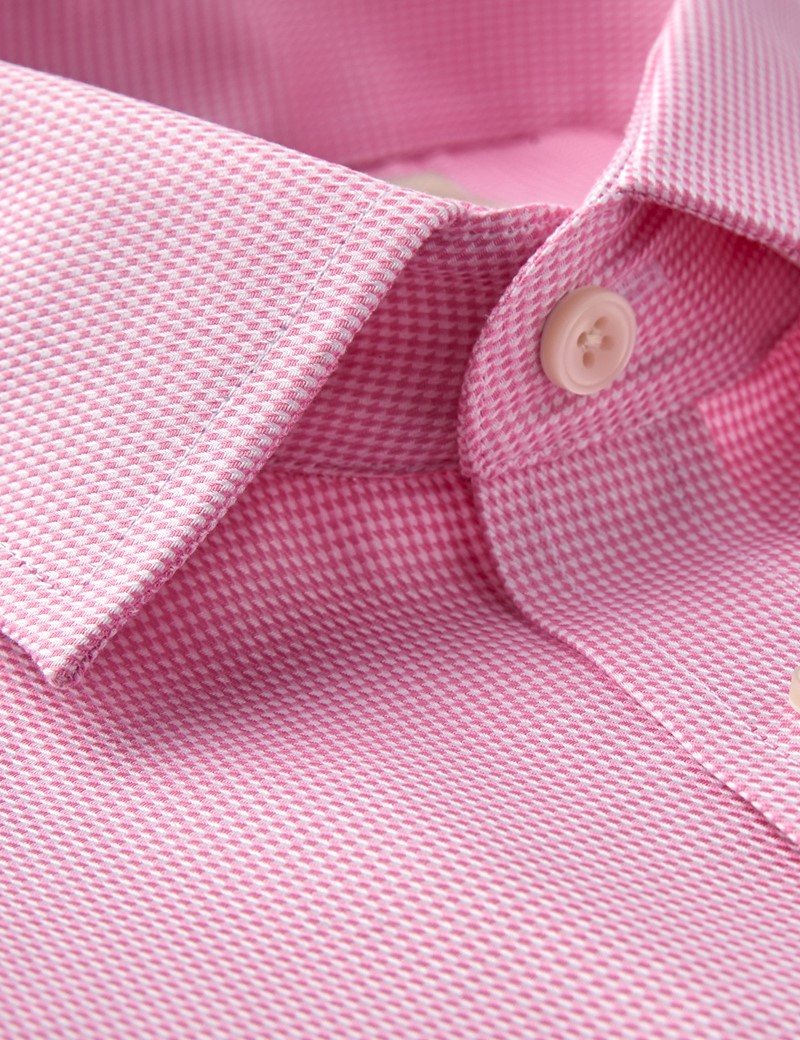 Men's Formal Pink Fabric Interest Extra Slim Fit Shirt Double Cuff