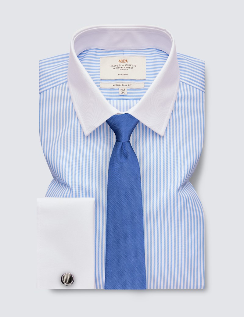 Non Iron Blue \u0026 White Bengal Stripe 