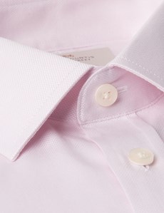 Men's Dress Pink Textured Extra Slim Fit Shirt - French Cuff - Easy Iron