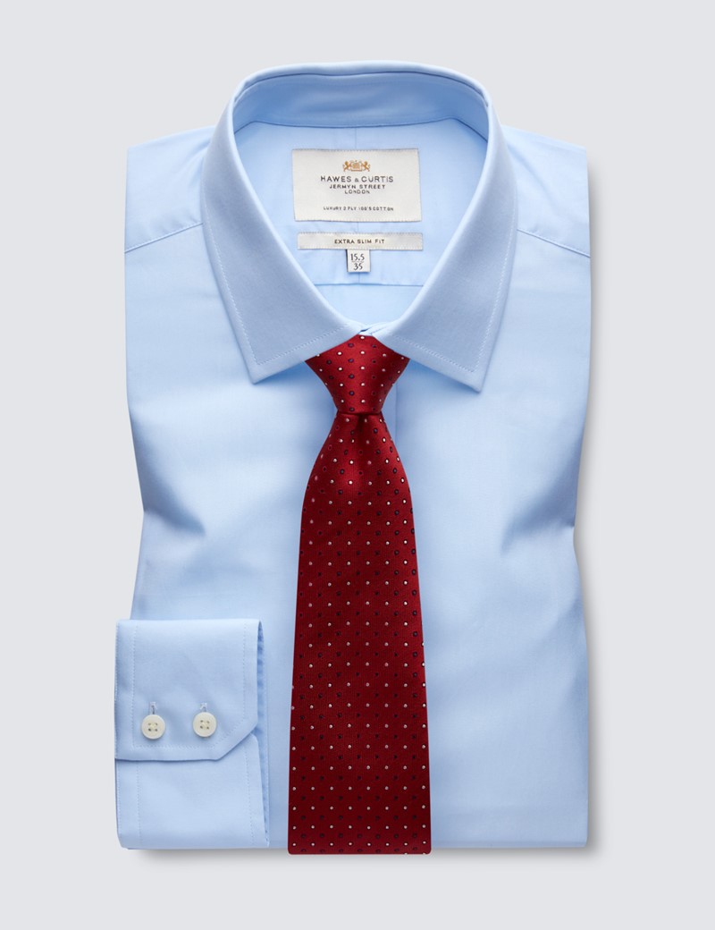 Business Hemd – Extra Slim Fit – Kent Kragen – Blau