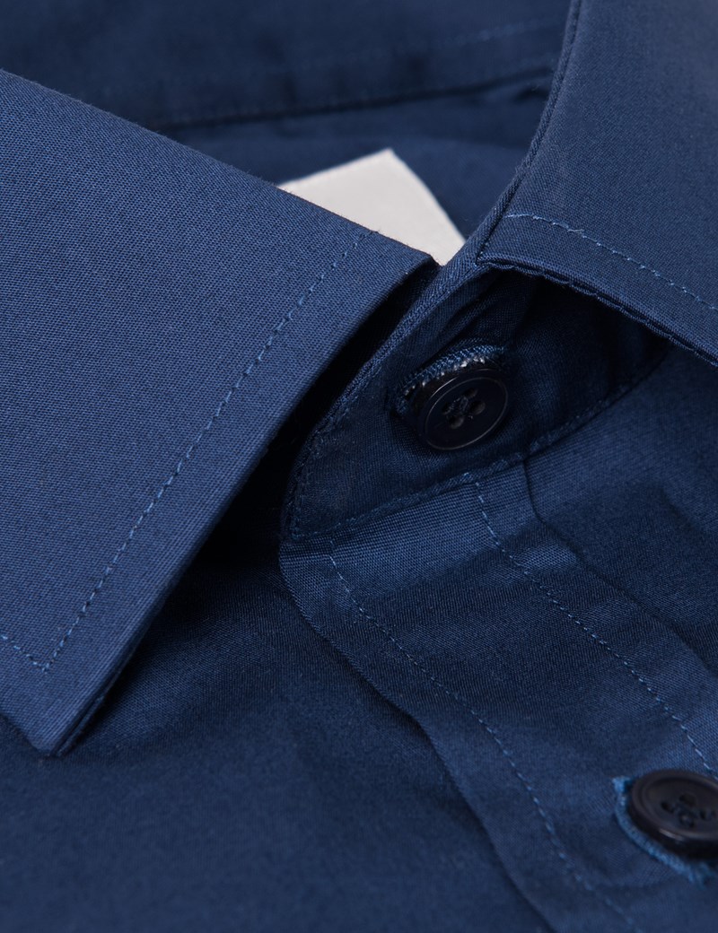 Men’s Dress Navy Extra Slim Fit Stretch Shirt – Single Cuffs