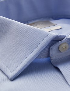 Men's Dress Blue Fine Twill Extra Slim Fit Shirt - Non Iron - Single Cuff