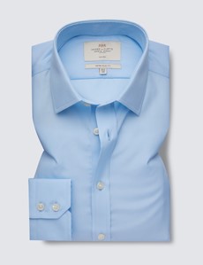 Blue Poplin Formal & Business Dress Shirt Men's Clothing Apparel From Australia 