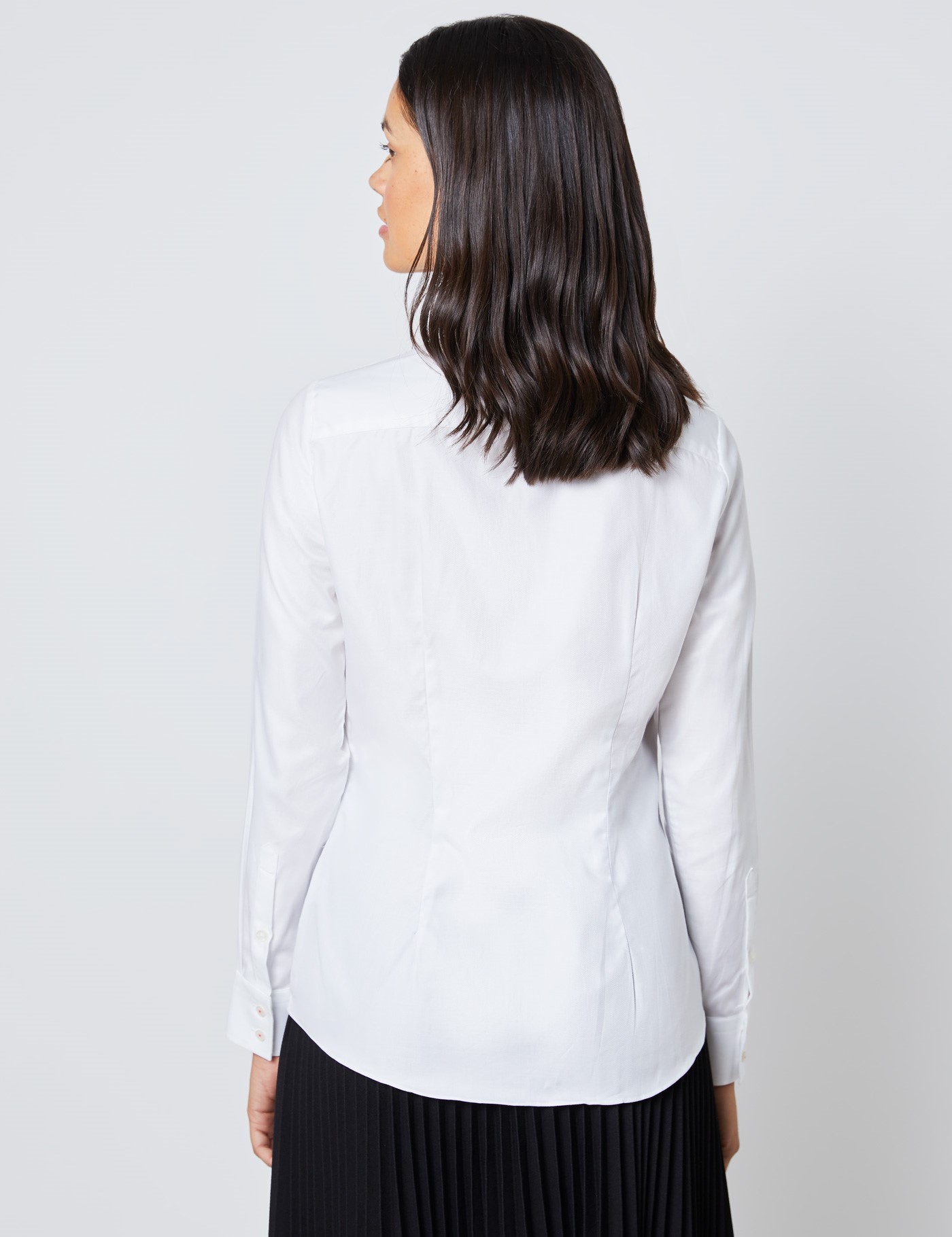 Easy Iron Twill Women's Executive Semi Fitted Shirt with Single Cuffs ...