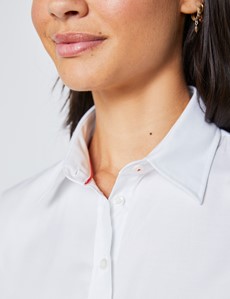 Women's Executive White Twill Semi Fitted Shirt - Single Cuffs