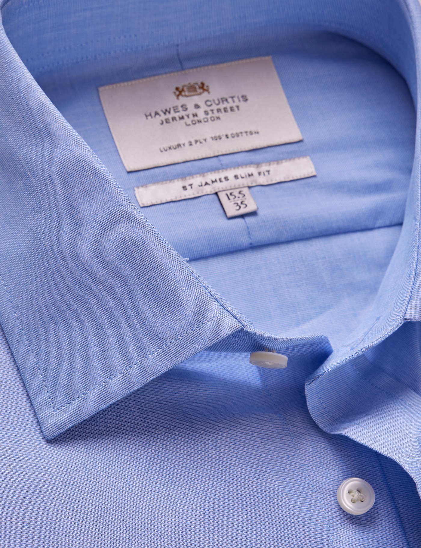 & Slim Fit End On End Shirt 16" collar 37" sleeve