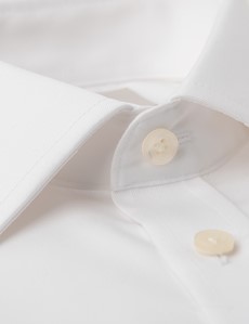 Men's Dress White Dobby Twill Slim Fit Shirt - French Cuff - Non Iron