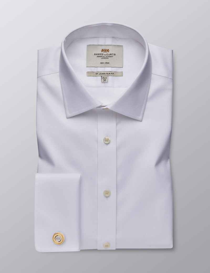 Twill Slim Fit Shirt with Double Cuff 