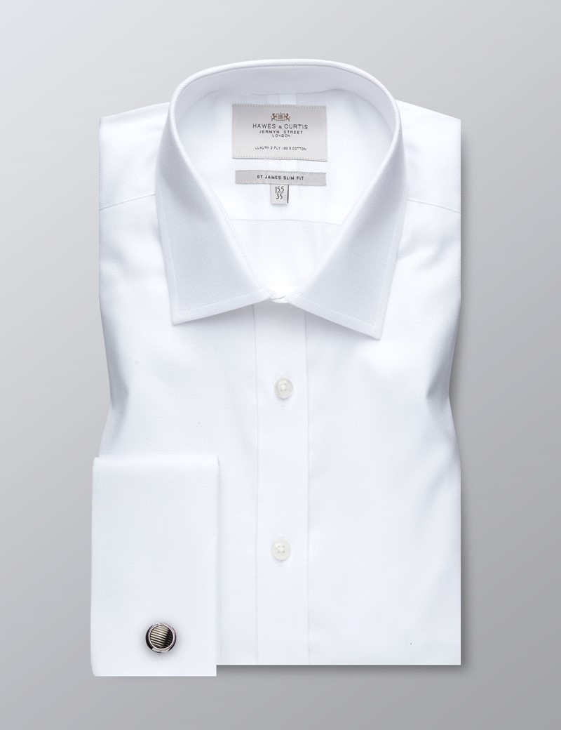 white double cuff slim fit shirt
