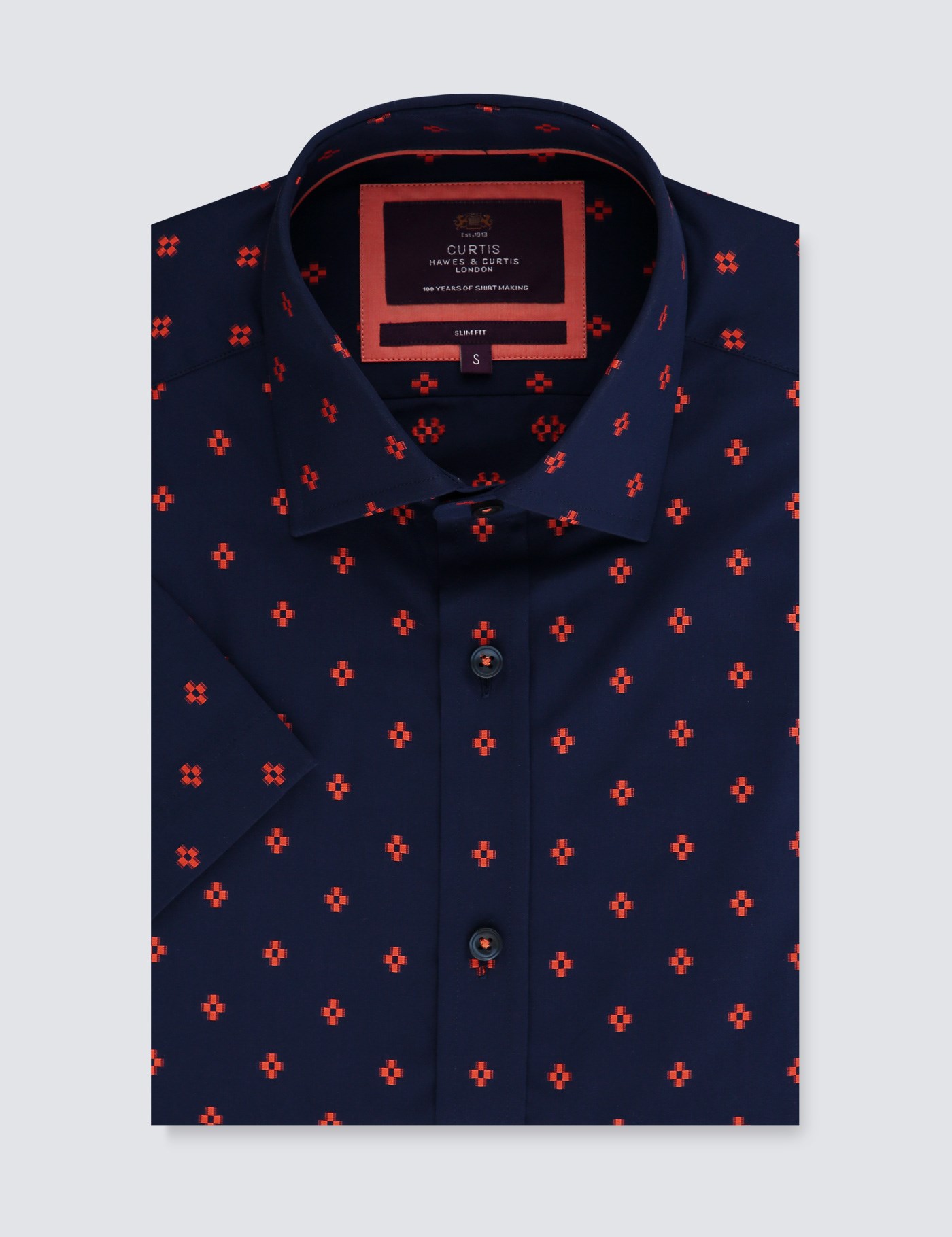 navy orange shirt