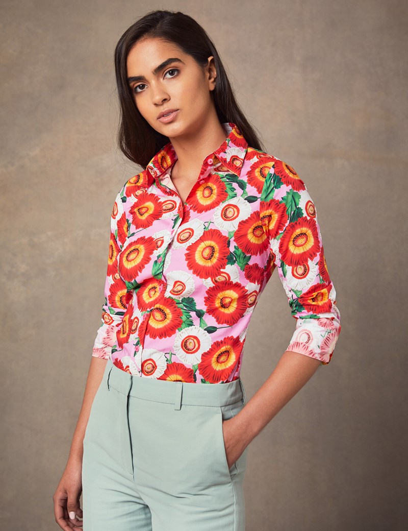 red floral shirt womens