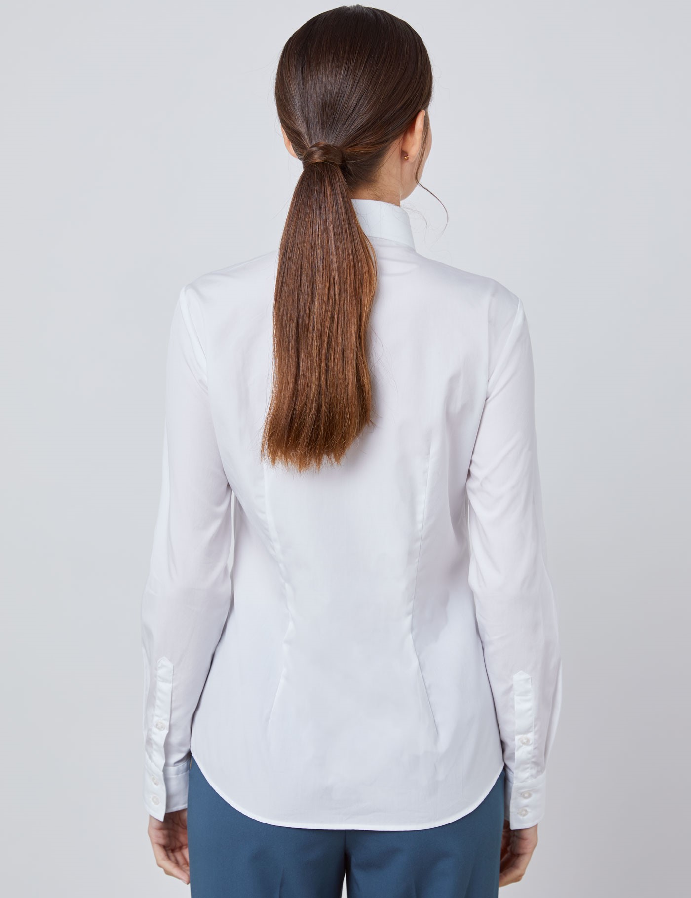 Wilmot Bluse aus marineblauem Popeline