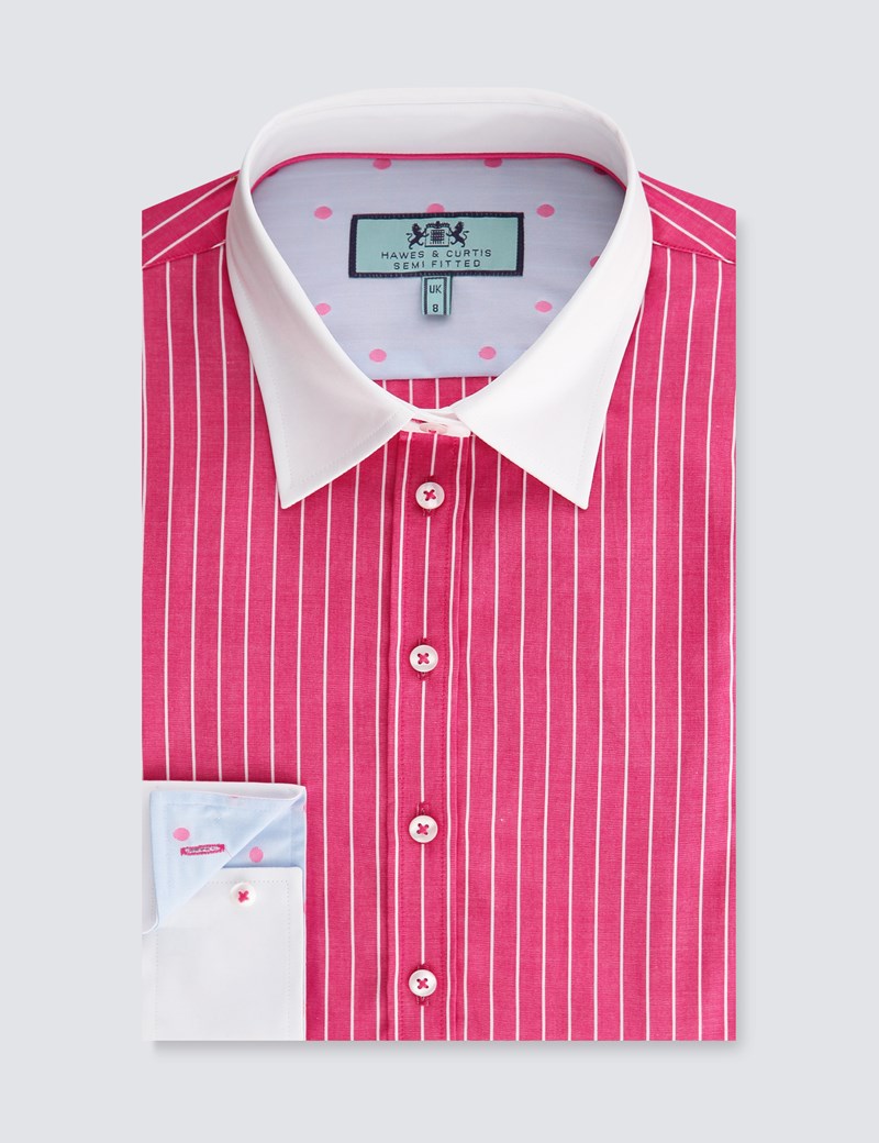 pink white stripe shirt