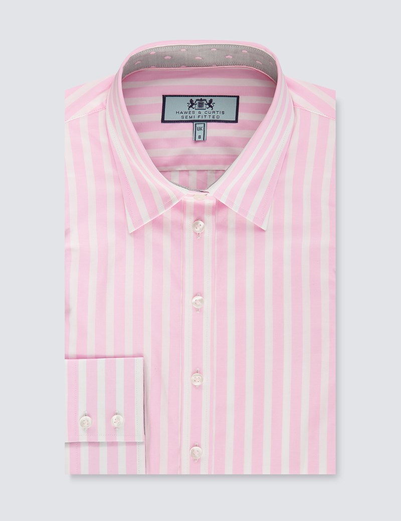 pink white stripe shirt