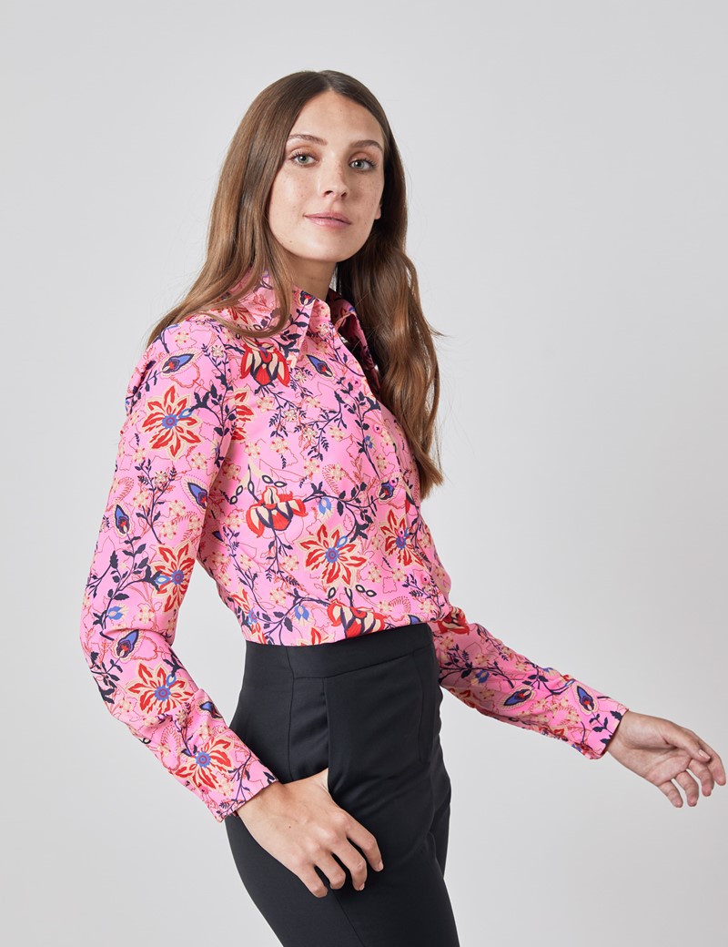 pink floral blouse uk