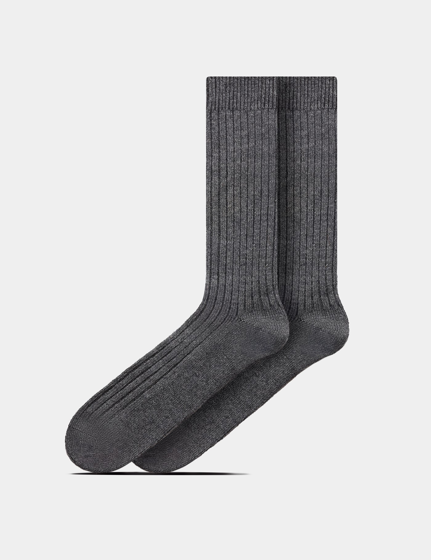 Hawes & Curtis Grey Ribbed 1913 Socks Size: Medium