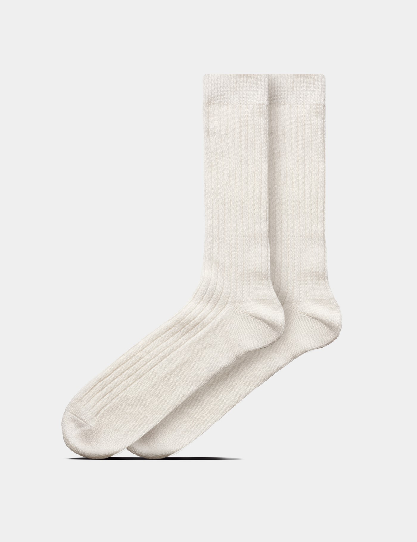 Hawes & Curtis Cream Ribbed 1913 Socks Size: Medium