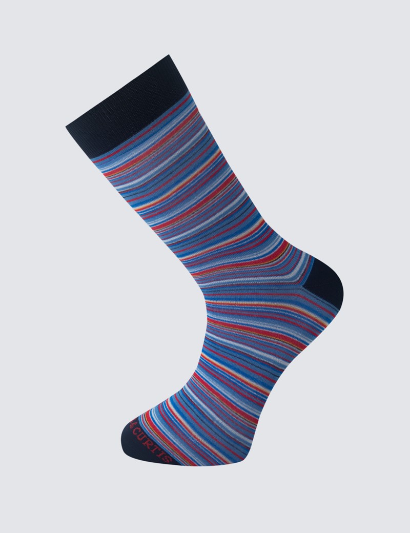 blue striped socks mens