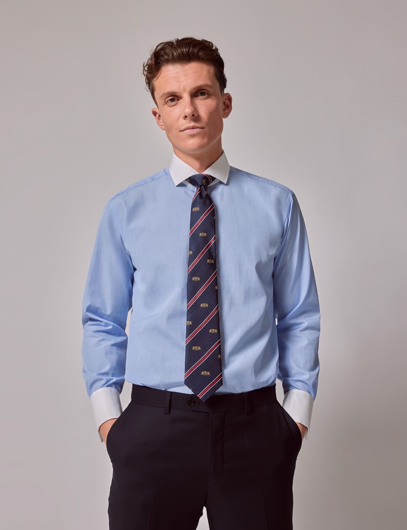 Men's 110th Anniversary Premium Blue & White Poplin Prince of Wales ...