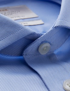 Business Hemd – Slim Fit – Haifisch Kragen – Piqué blau