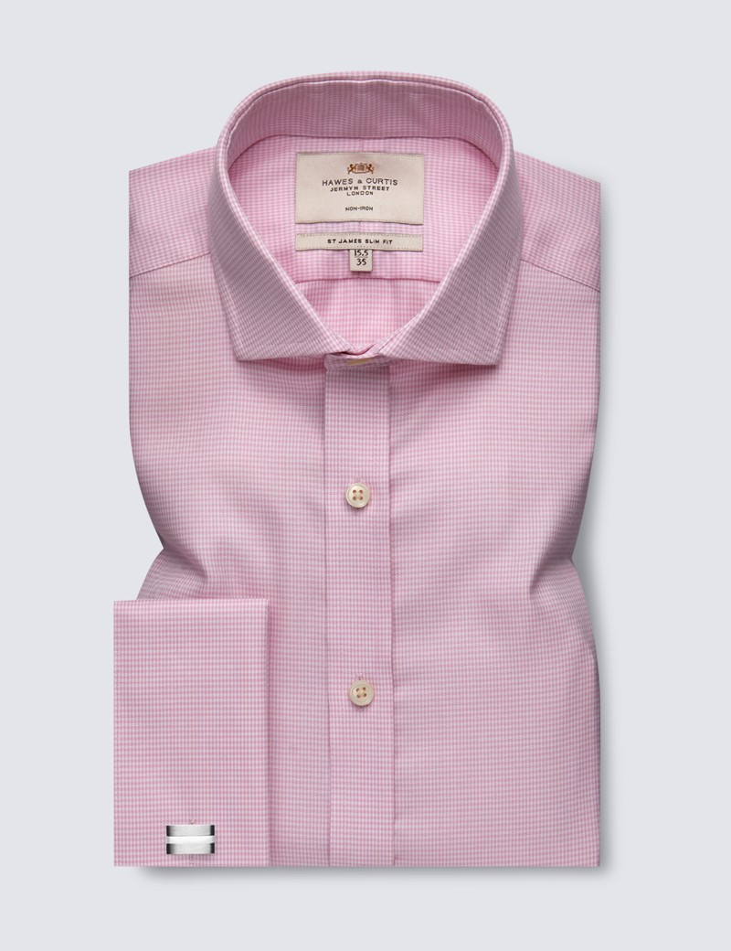 pink shirt white collar mens