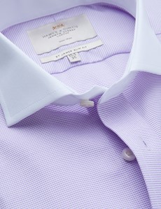 Non Iron Lilac Fabric Interest Slim Fit Shirt with Windsor Collar - Double Cuff