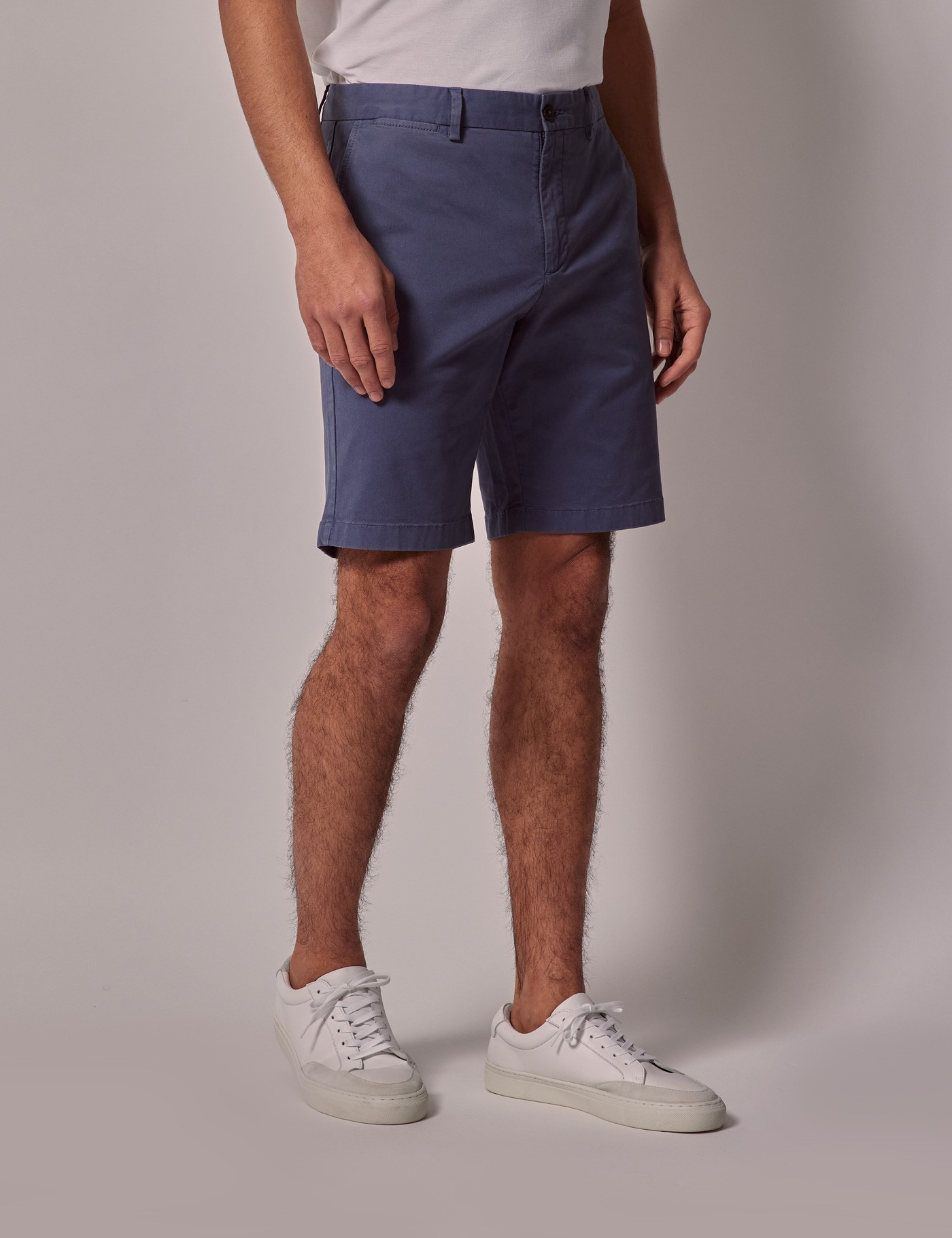 hawes & curtis airforce blue garment dyed cotton stretch chino shorts
