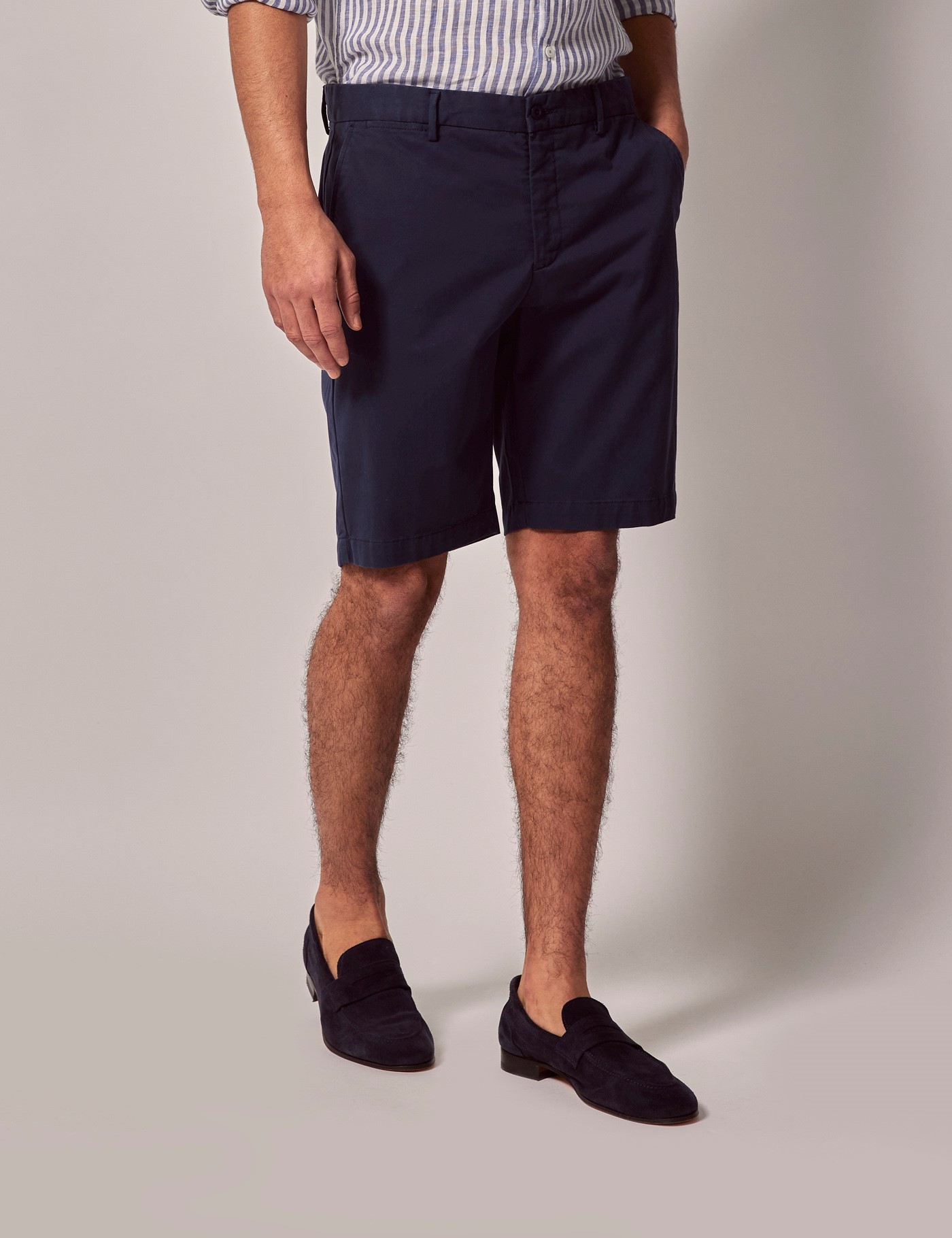 & Dark Cotton Stretch Chino Shorts 40"