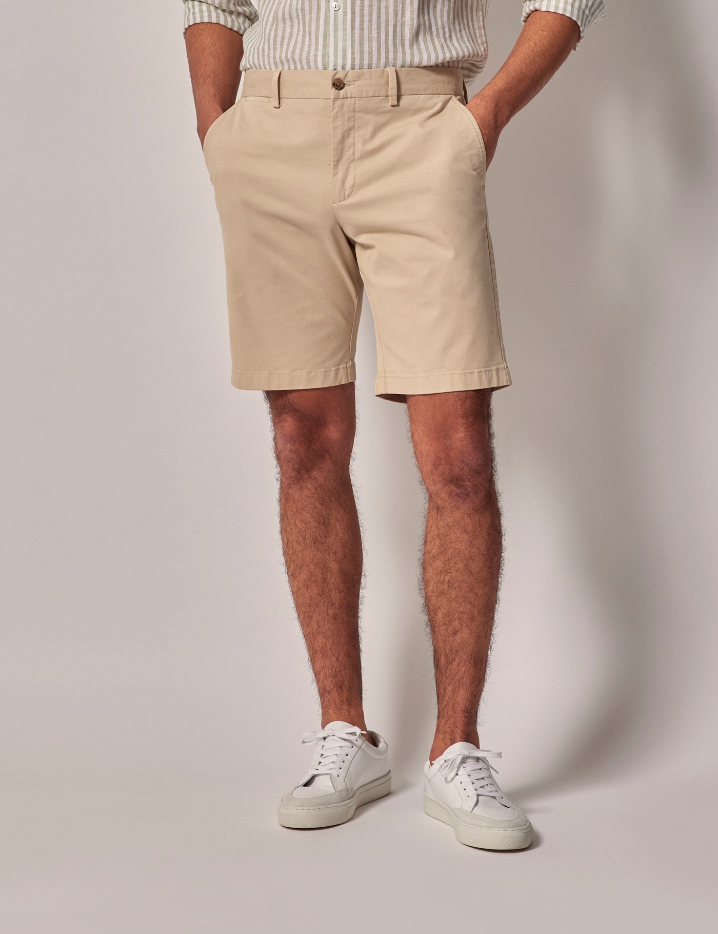 & Cotton Stretch Chino Shorts 30"