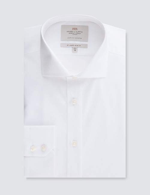 White Slim Shirt - Windsor Collar