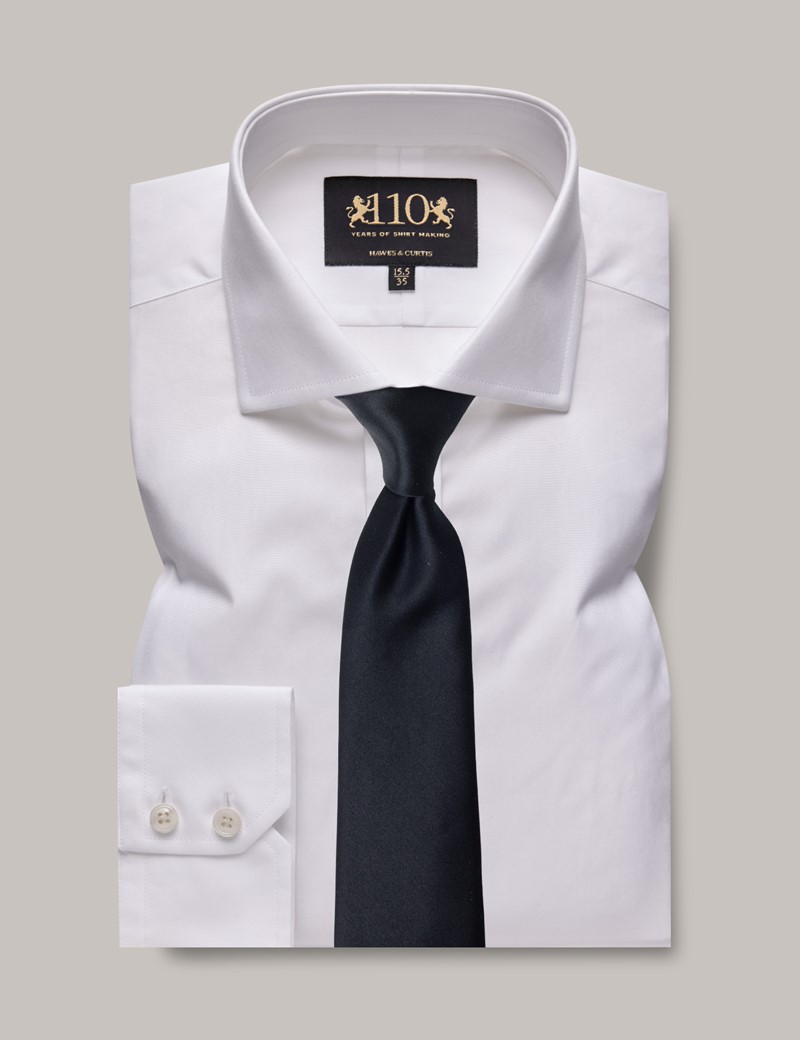 Men's 110th Anniversary White Poplin Slim Shirt - Windsor Collar ...