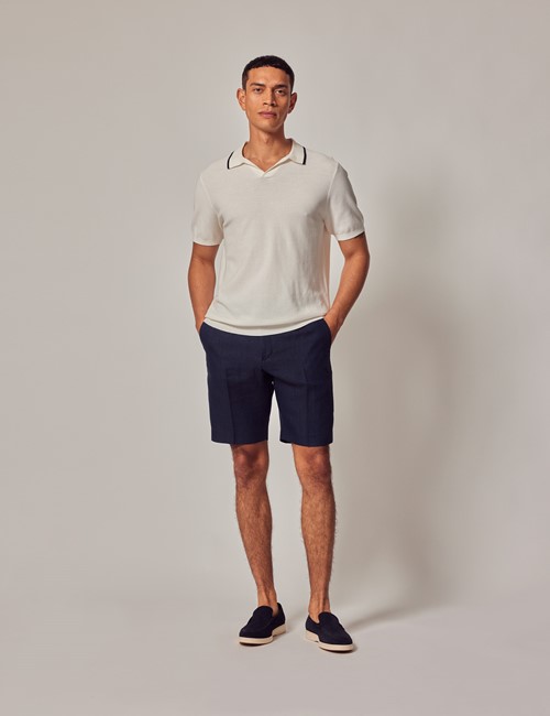 Hawes & Curtis Light Blue Garment Dyed Organic Cotton Chino Shorts