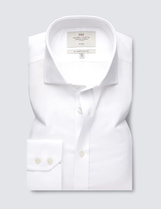 Non Iron White Dobby Relaxed Slim Fit 
