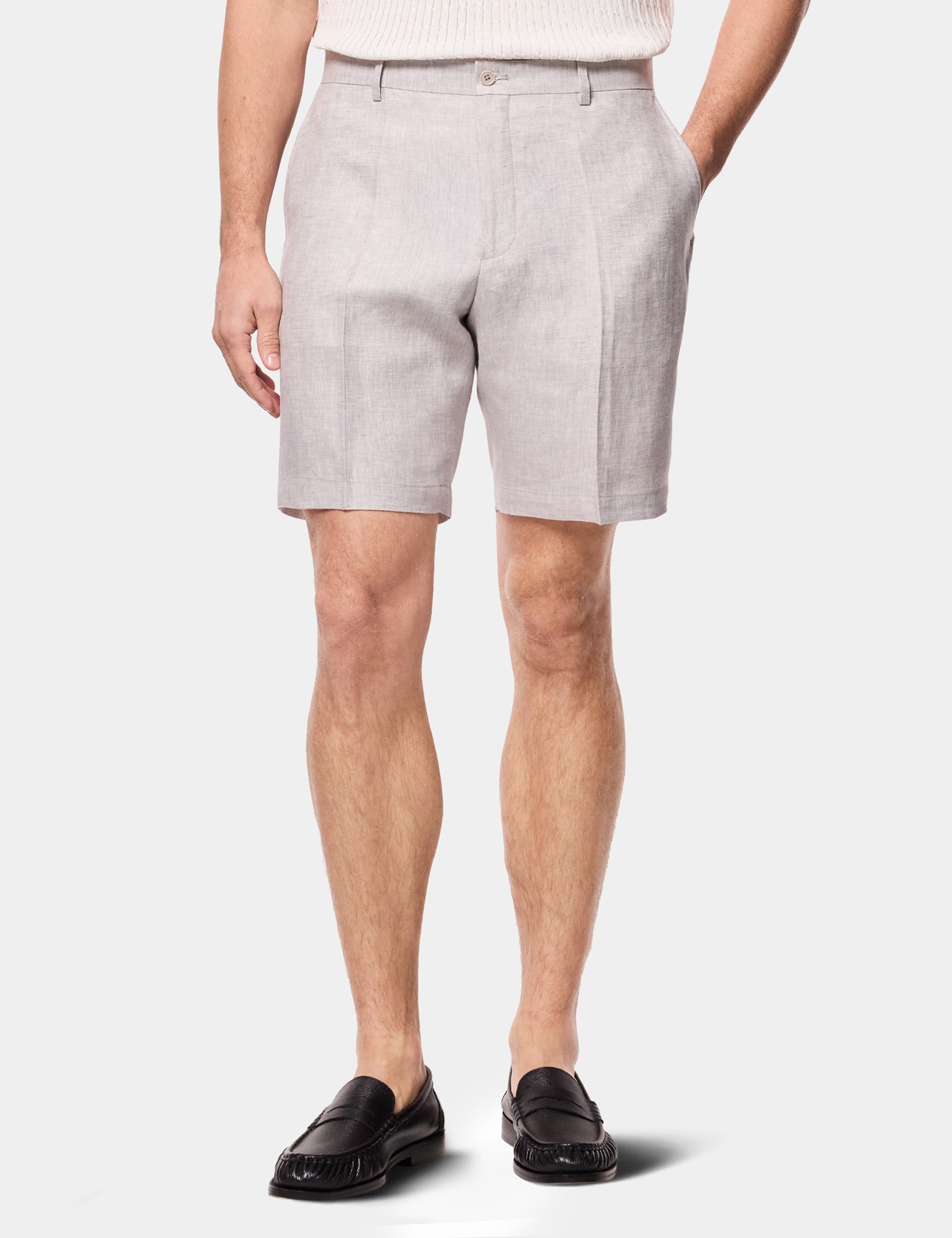 Hawes & Curtis Grey Linen Shorts Size: 32" (EU 48)