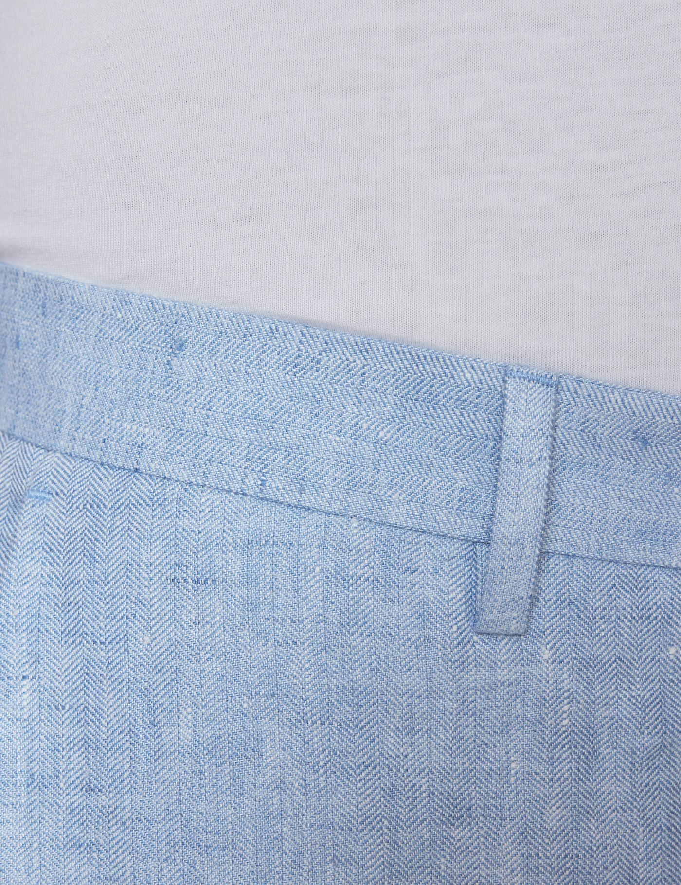 Men's Light Blue Herringbone Italian Linen Shorts – 1913 Collection ...