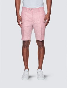 Men's Pink Herringbone Italian Linen Shorts – 1913 Collection