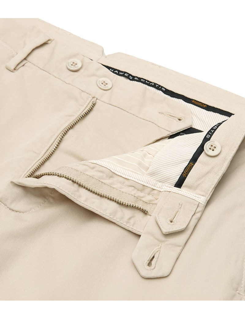 Men's Beige Garment Dye Chino Shorts