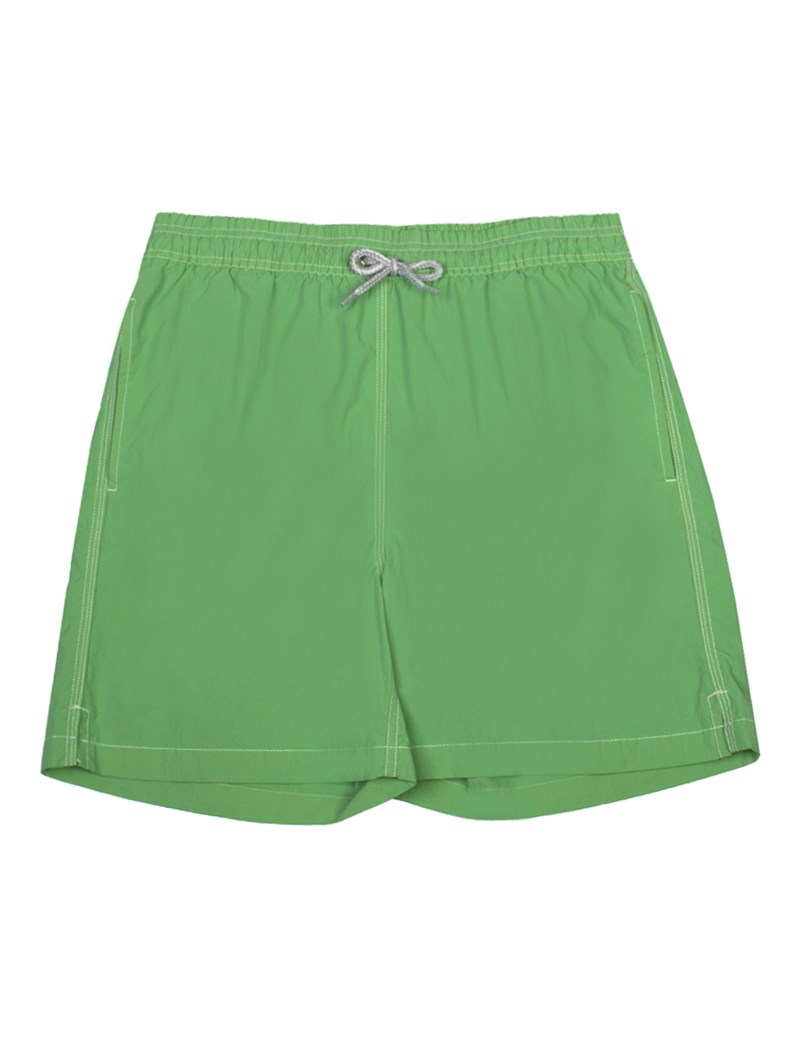 Men's Green Garment Dye Swim Shorts | Hawes & Curtis