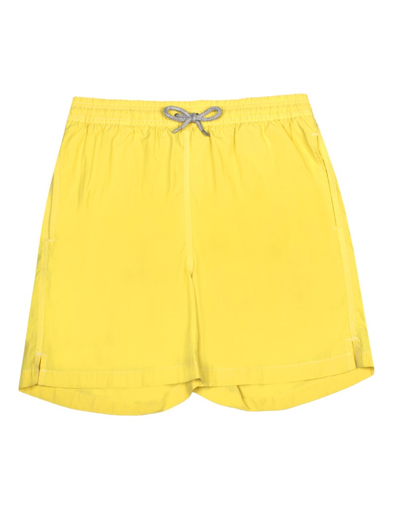 Men's Yellow Garment Dye Swim Shorts | Hawes & Curtis