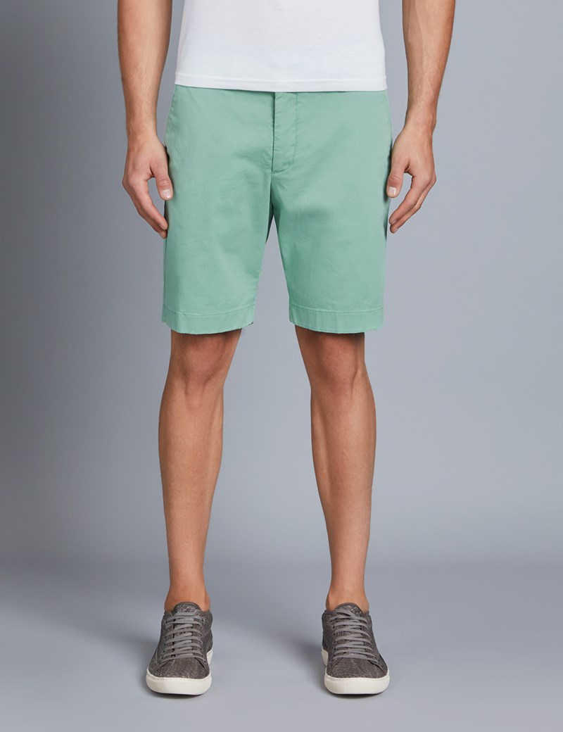 Men's Light Green Chino Shorts | Hawes & Curtis