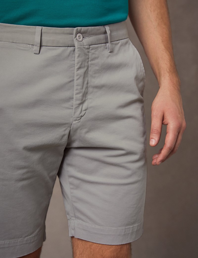 Men's Grey Chino Shorts | Hawes and Curtis